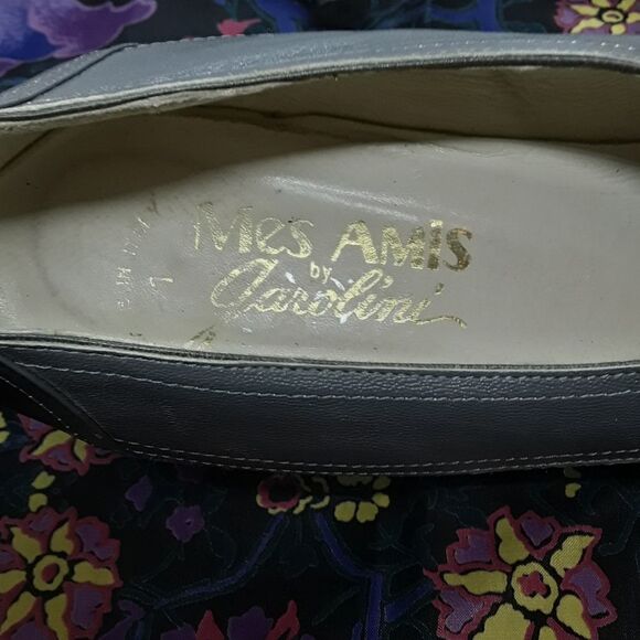 Vintage Mes Amis by Gorolini Italy Suede Hell Shoes Size 8M Grey Color - Picture 2 of 8